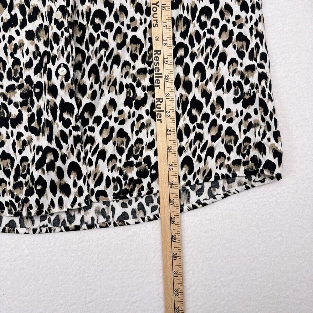 Foxcroft Top Womens Plus‎ Size 20 Shaped Leopard Print Button Front Wrinkle Free - Picture 9 of 9